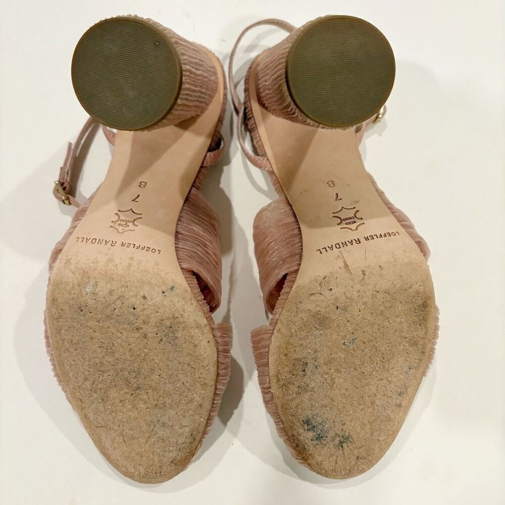 Loeffler Randall Reed Beauty Pleated Twist Heels Size 7 Blush Pink $325.00 - Picture 7 of 8